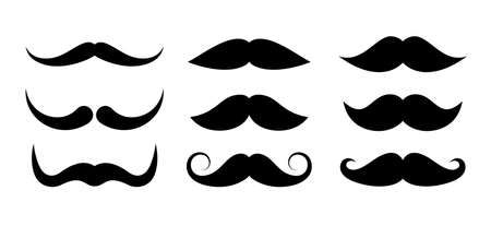 Moustache cartoon, mustaches vector icon isolated on white backgroundのイラスト素材
