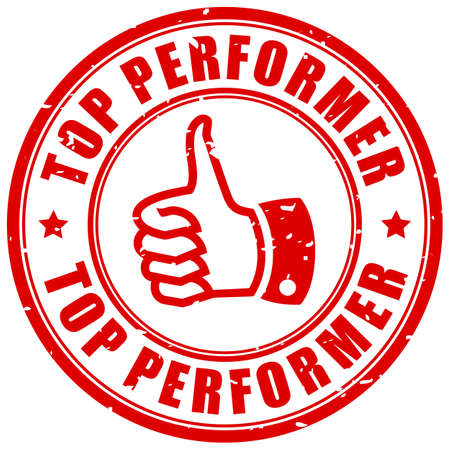 Top performer rubber stamp isolated on white backgroundのイラスト素材