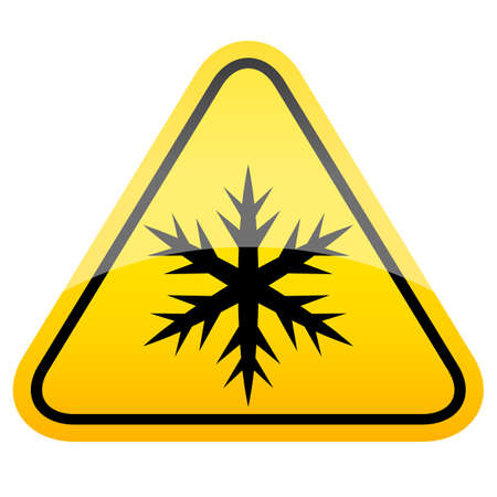 Icy road warning vector sign isolated on white backgroundのイラスト素材