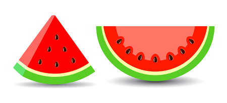Watermelon piece vector icon isolated on white backgroundのイラスト素材