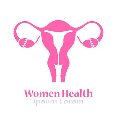 Uterus vector icon, gynecology medical logo isolated on white backgroundのイラスト素材