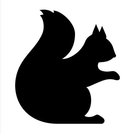 Squirrel silhouette vector icon isolated on white backgroundのイラスト素材
