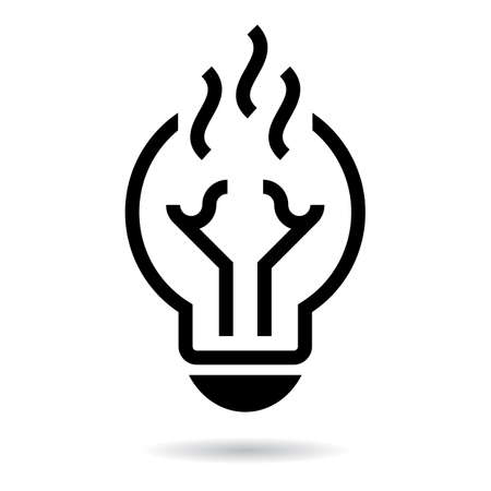 Burned out light bulb vector icon isolated on white backgroundのイラスト素材