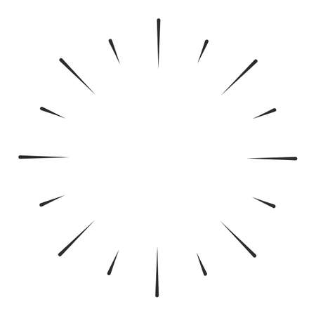 Radiance light effect vector cartoon, abstract design element on white backgroundのイラスト素材