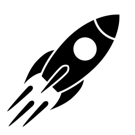 Rocket vector icon isolated on white backgroundのイラスト素材