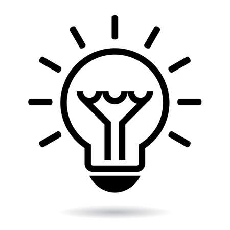 Light bulb vector icon isolated on white backgroundのイラスト素材