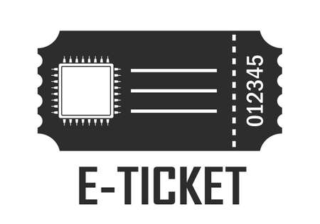 E-ticket vector icon, electronic ticket pictogram on white backgroundのイラスト素材