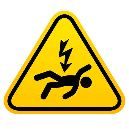 Electric shock danger sign isolated on white backgroundのイラスト素材