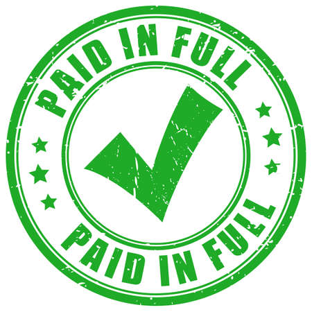 Paid in full grunge rubber stamp isolated on white backgroundのイラスト素材
