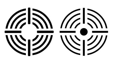 Crosshair vector icon, target sight symbols on white backgroundのイラスト素材
