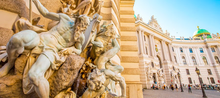 Panoramic view of Hofburg palace, Austriaのeditorial素材