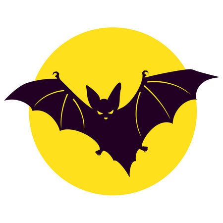 Bat silhouette vector icon on white background