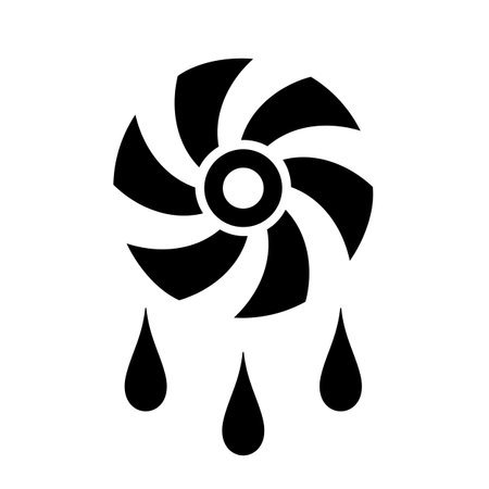 Cooling fan vector icon, air con symbol isolated on white backgroundのイラスト素材