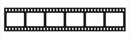 Film strip cartoon, vintage movie reel isolated on white backgroundのイラスト素材
