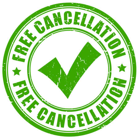 Free cancellation rubber stamp isolated on white backgroundのイラスト素材