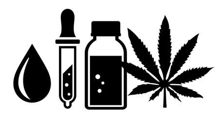Cbd oil vector icon isolated on white backgroundのイラスト素材