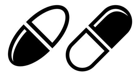 Medical pills vector icon isolated on white backgroundのイラスト素材
