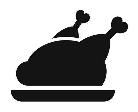 Chicken roast vector icon isolated on white backgroundのイラスト素材