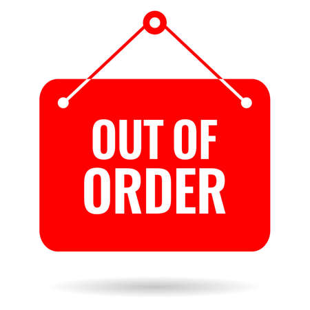 Out of order vector sign isolated on white backgroundのイラスト素材