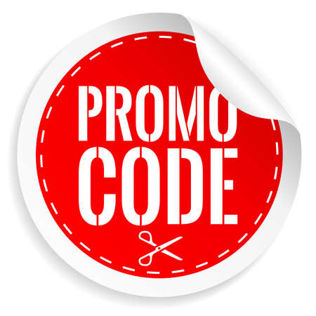 Promo code label, discount voucher isolated on white backgroundのイラスト素材