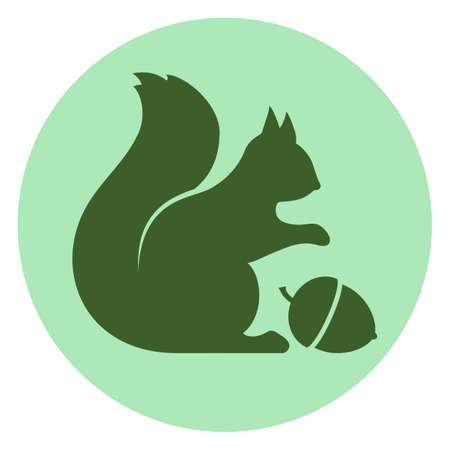 Squirrel vector icon isolated on white backgroundのイラスト素材