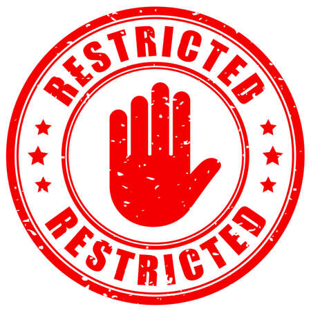 Restricted area grunge sign isolated on white backgroundのイラスト素材