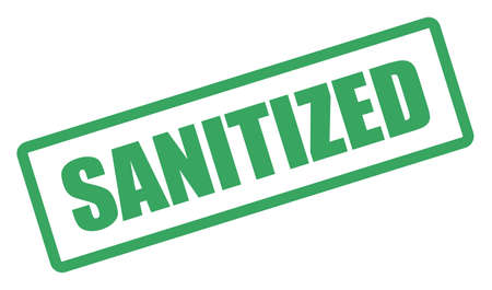 Sanitized rectangular seal on white backgroundのイラスト素材