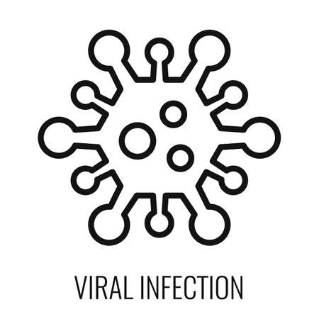 Virus vector icon, viral infection pictogram isolated on white backgroundのイラスト素材