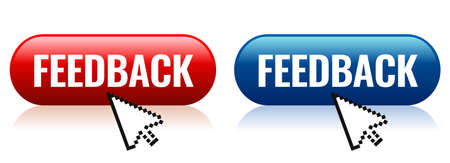 Feedback vector button on white backgroundのイラスト素材
