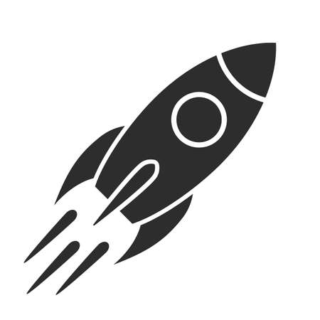 Rocket launch vector icon isolated on white backgroundのイラスト素材