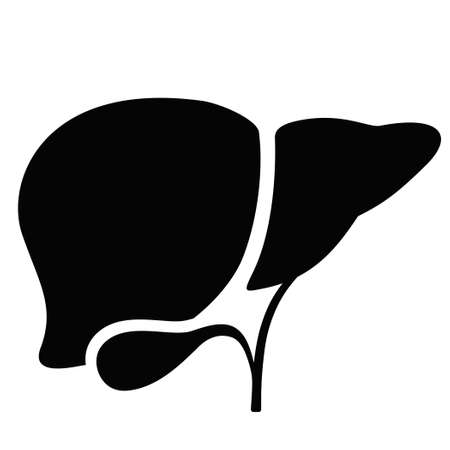 Liver silhouette vector icon isolated on white backgroundのイラスト素材