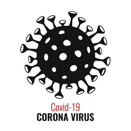 Corona virus icon, covid-19 vector pictogram on white backgroundのイラスト素材