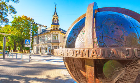 Jurmala, Latvia - 3 September, 2021: Popular resort city on Baltic Sea, scenic view of old townのeditorial素材