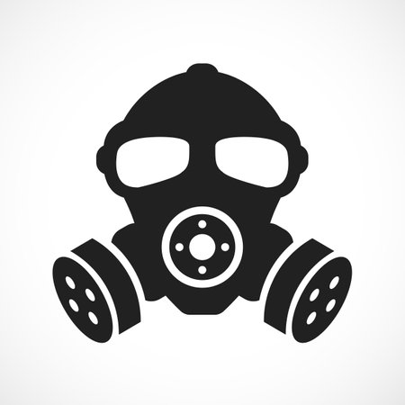 Gas mask vector icon isolated on white backgroundのイラスト素材