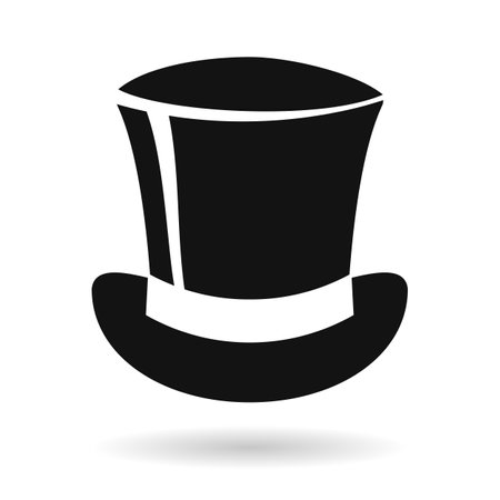 Top hat vector icon isolated on white backgroundのイラスト素材