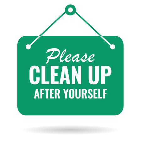 Please clean up after yourself vector sign on white backgroundのイラスト素材