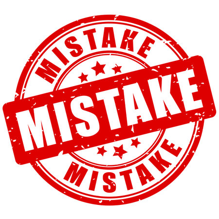 Mistake grunge rubber stamp isolated on white backgroundのイラスト素材