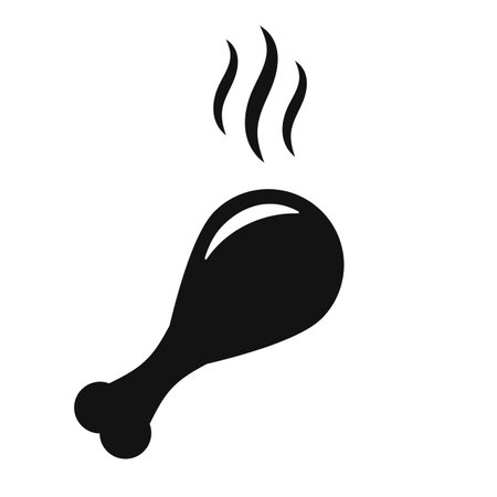 Hot delicious chicken drumstick vector icon on white backgroundのイラスト素材