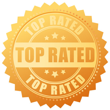 Top rated gold award medal on white backgroundのイラスト素材