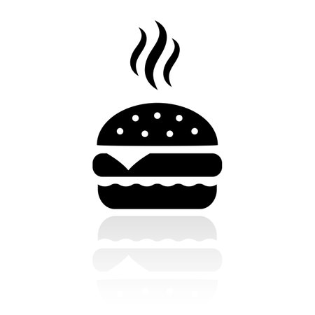 Burger vector icon isolated on white backgroundのイラスト素材
