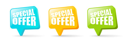 Special offer business icons set on white backgroundのイラスト素材