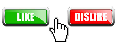 Like and dislike web buttons on white backgroundのイラスト素材