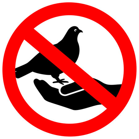 No birds feeding vector sign on white backgroundのイラスト素材