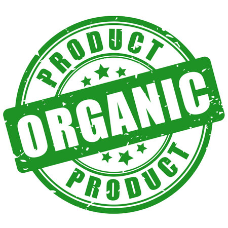 Organic product vector rubber stamp on white backgroundのイラスト素材