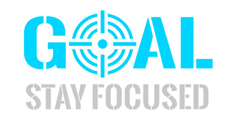 Stay focused on your goal, typographic vector icon on white backgroundのイラスト素材