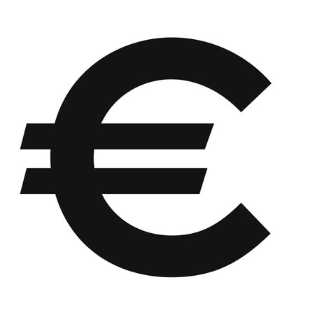 Euro currency symbol on white backgroundのイラスト素材