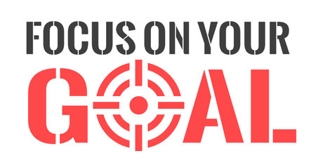 Focus on your goal motivational icon on white backgroundのイラスト素材