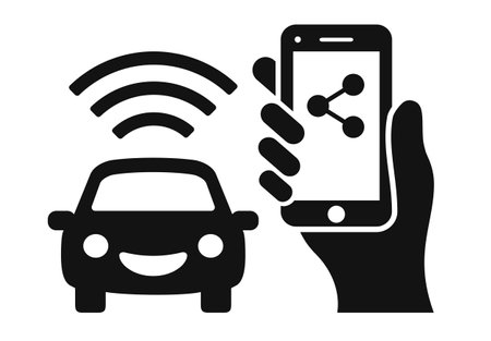 Car sharing mobile service vector icon isolated on white backgroundのイラスト素材
