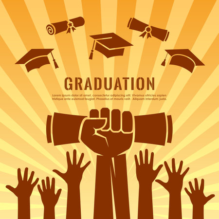 Happy graduation educational poster designのイラスト素材
