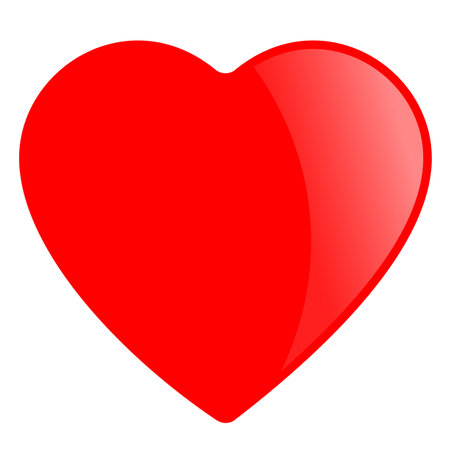 Red heart icon, love symbol on white backgroundのイラスト素材